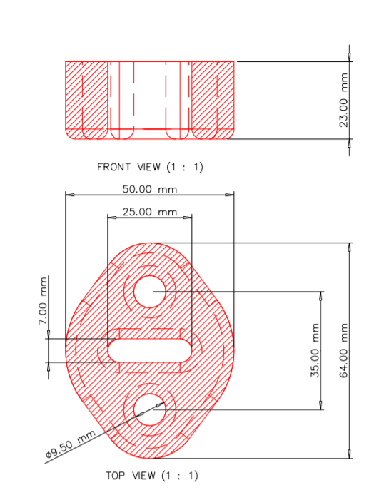 exh015 Powerflex Auspuffgummi, verstärkt