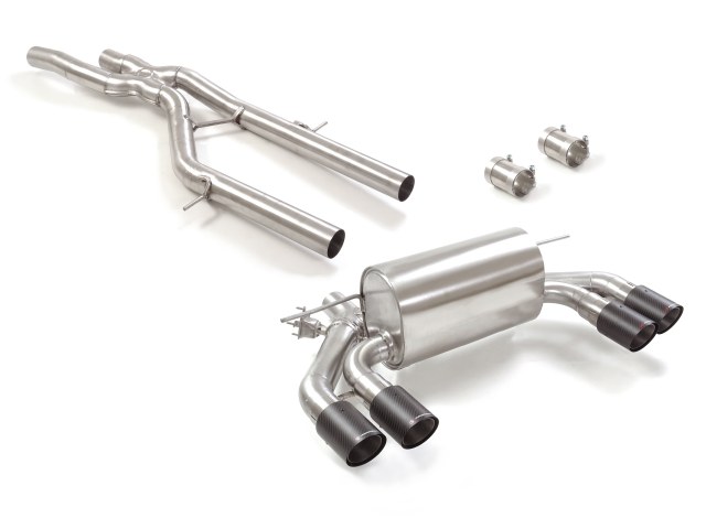 Ragazzon center pipe + Duplex rear silencer 1x 2x90mm round Sport Line staggered Ragazzon center pipe + Duplex rear silencer 1x 2x90mm round Sport Line staggered
