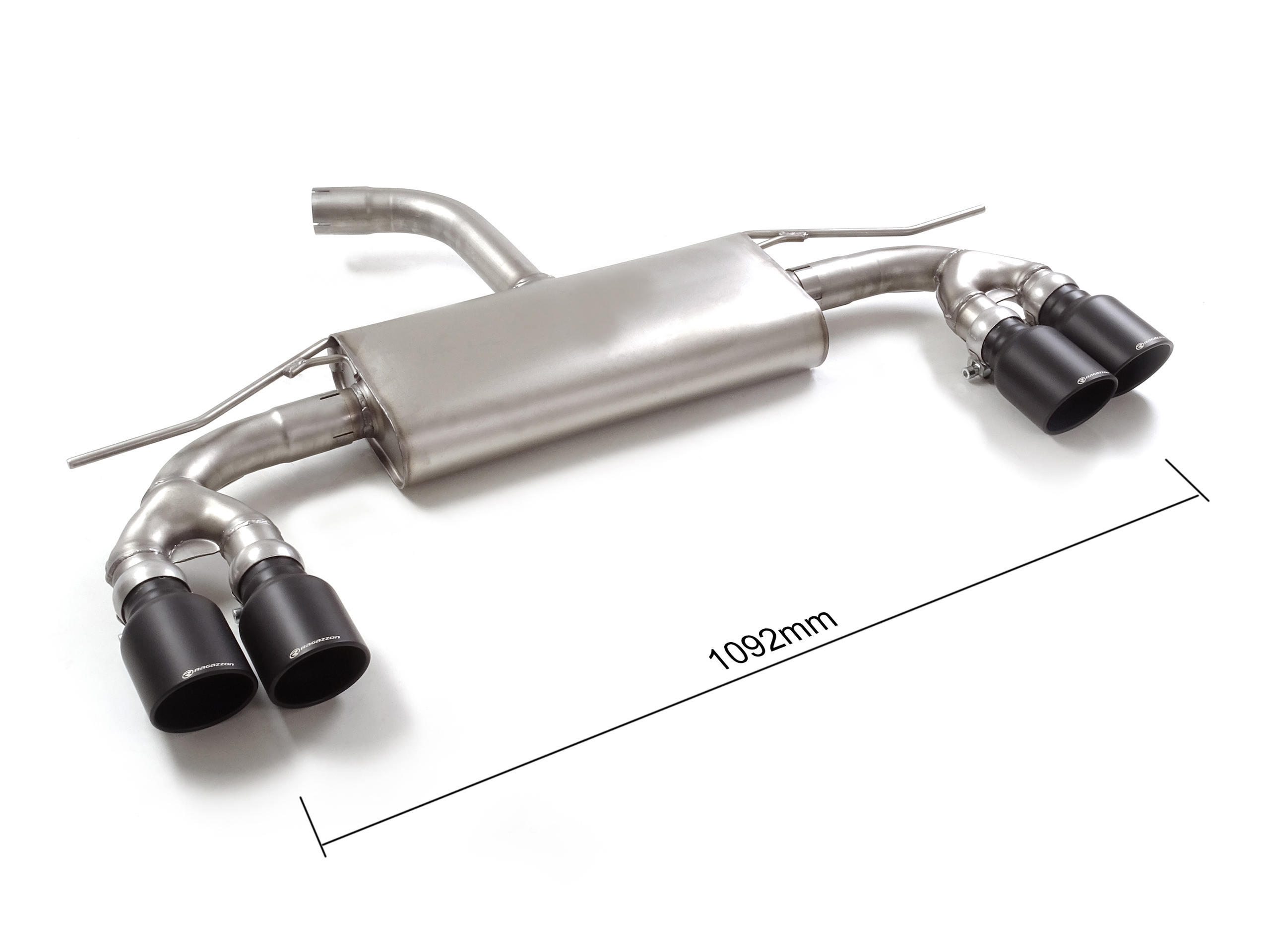 Ragazzon Duplex rear silencer 2x 102mm round Sport Line offset