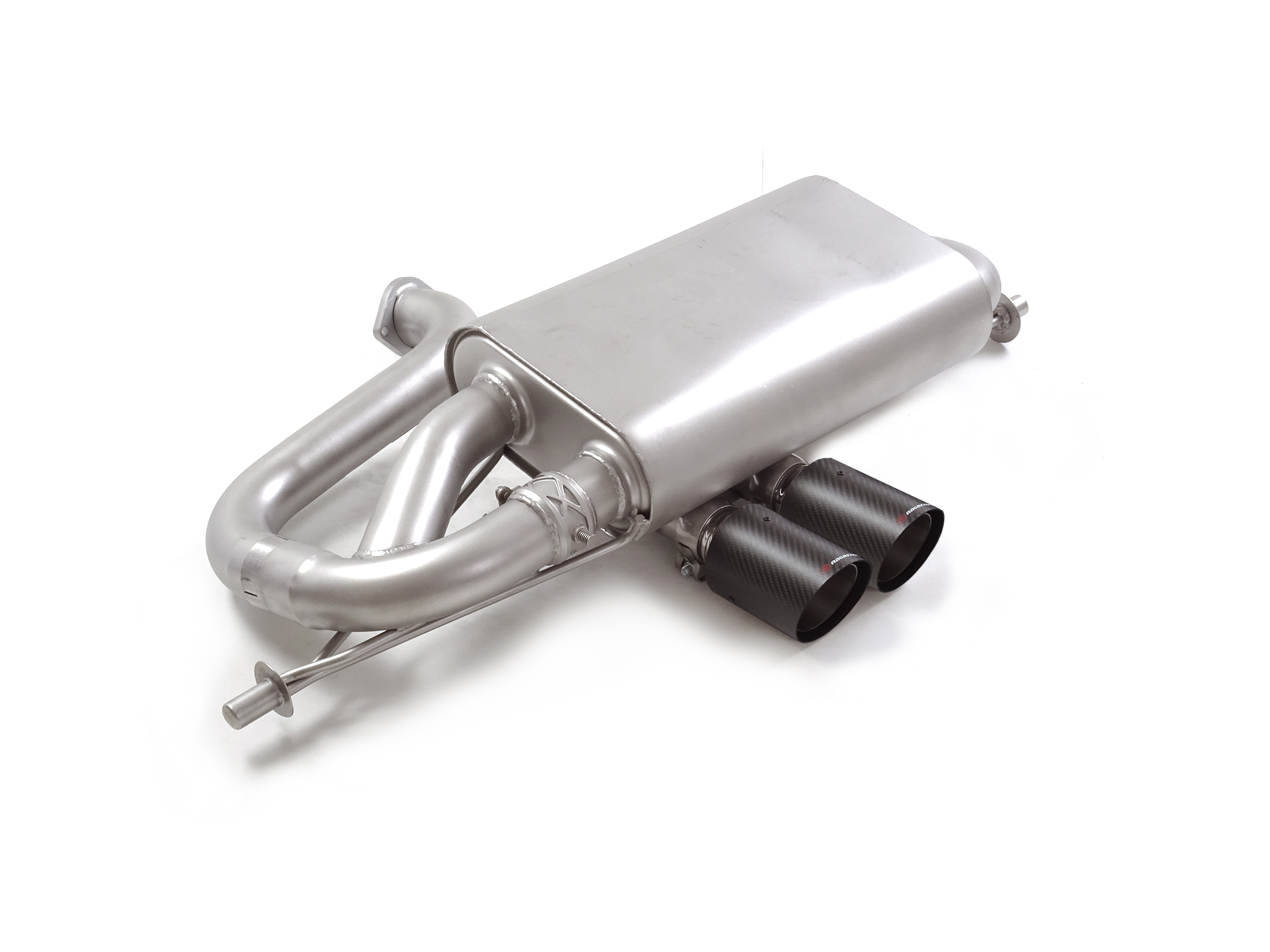 Ragazzon rear silencer 2x 90mm round center with pneumatic exhaust flap