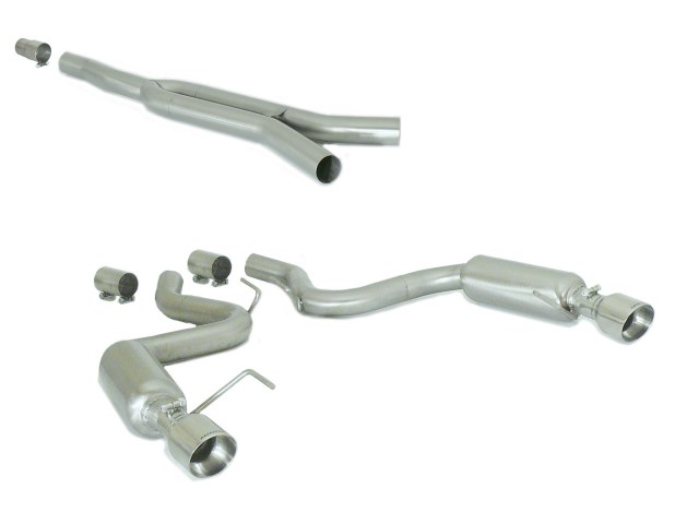 Ragazzon center pipe group N + Duplex rear silencer group N 1x 102mm round Sport Line
