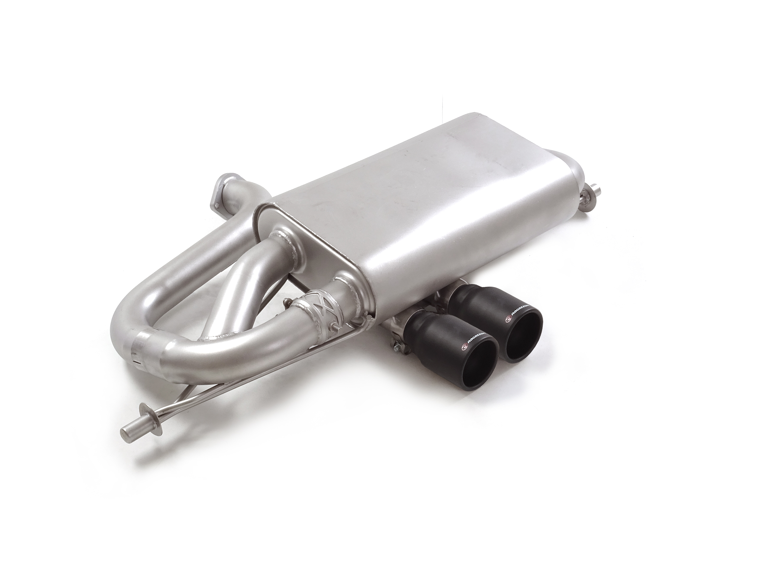 Ragazzon rear silencer 2x 90mm round center with pneumatic exhaust flap