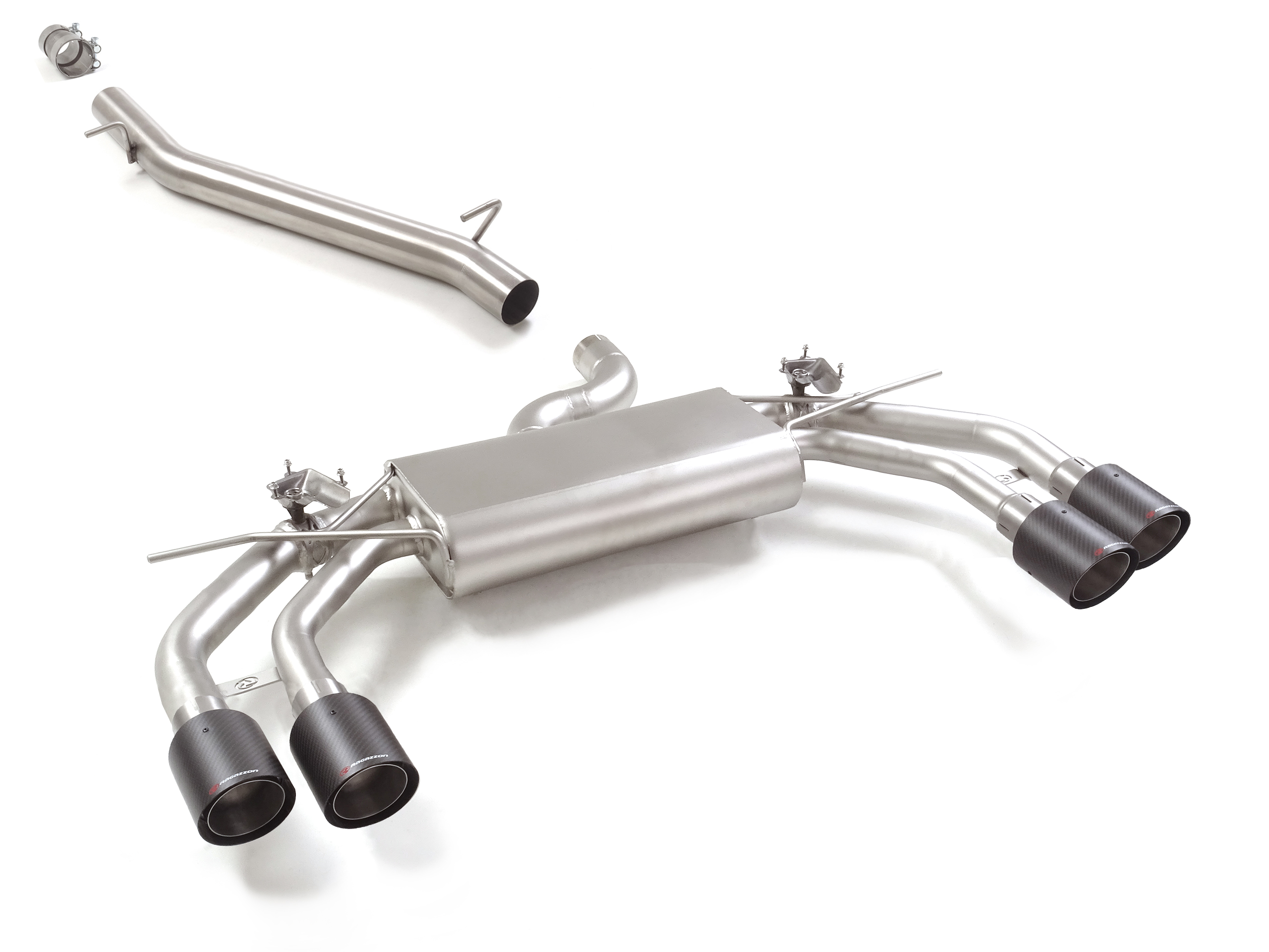 Ragazzon Mittelrohr + Duplex-Endschalldämpfer 2x 102mm rund Sport Line     