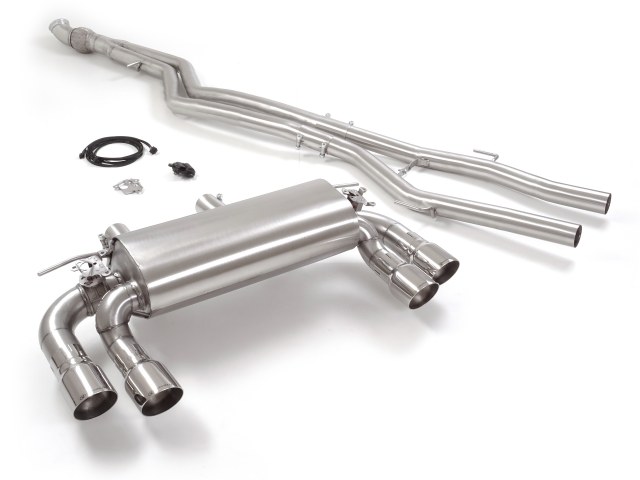 50-0760-58aiIwmLXS4P2SO Ragazzon center pipe + Duplex rear silencer 2x 90mm round Sport Line offset
