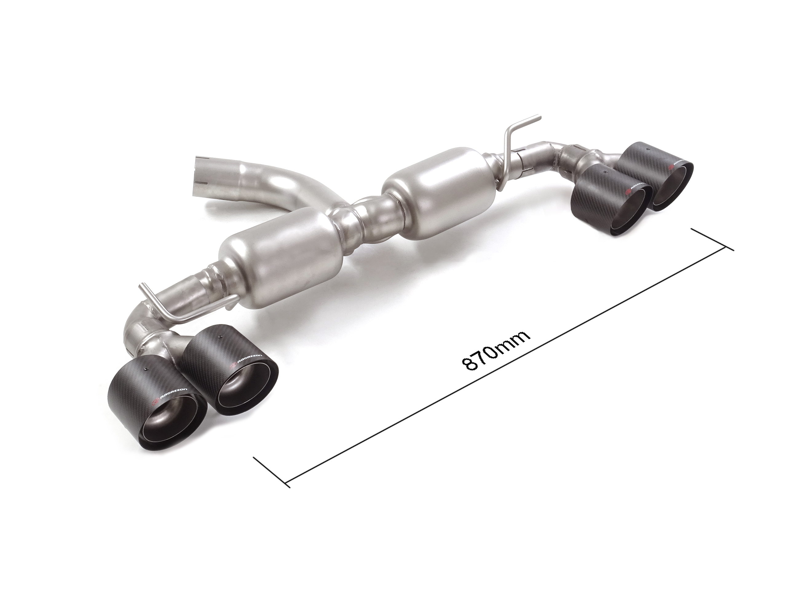 Ragazzon Duplex-rear silencer group N 1x 100mm round Carbon Shot