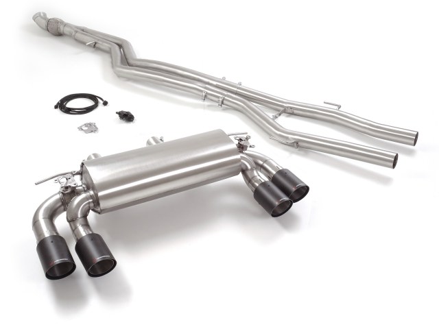 Ragazzon center pipe + Duplex rear silencer 2x 90mm round Sport Line offset Ragazzon center pipe + Duplex rear silencer 2x 90mm round Sport Line offset