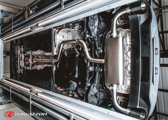 Ragazzon Kat replacement pipe group N with OPF / GPF filter removal + middle silencer + duplex rear silencer 1x 102mm round Sport Line