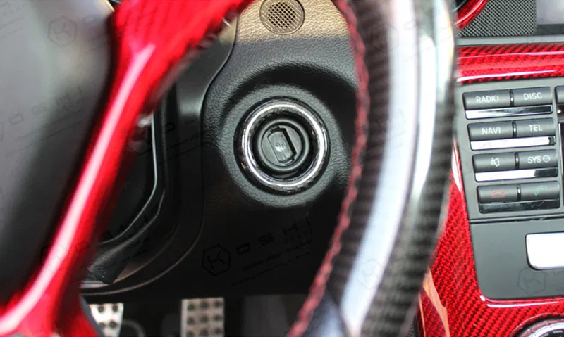 Carbon-Fiber-Mercedes-Benz-SLK-R172-Stop-Engine-Push-Button-Frame-Key-SKU-SLK-54-4 Koshi Carbon Schlossrahmen