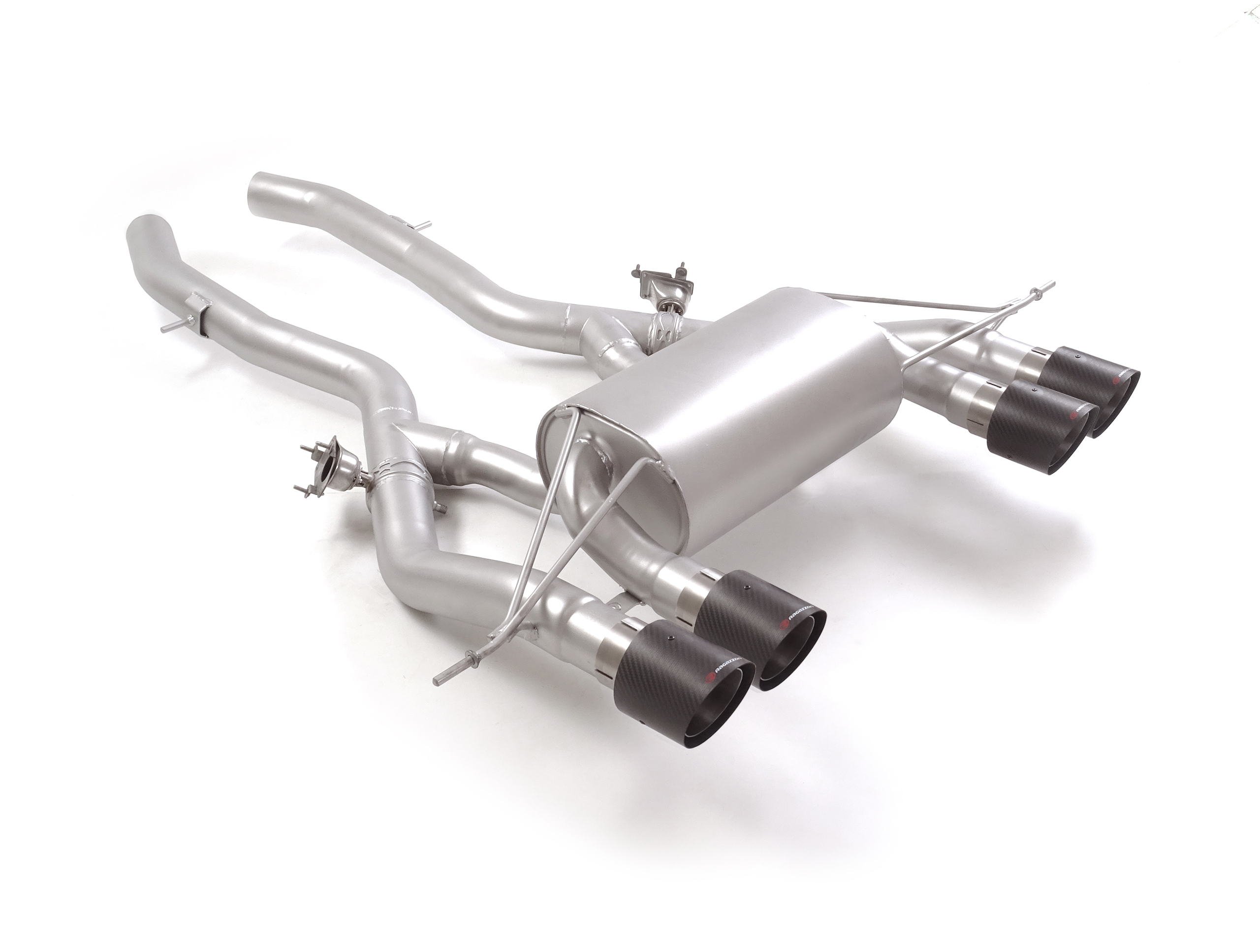 50-1045-84 Ragazzon Duplex rear silencer 2x 102mm round Sport Line with integrated flaps
