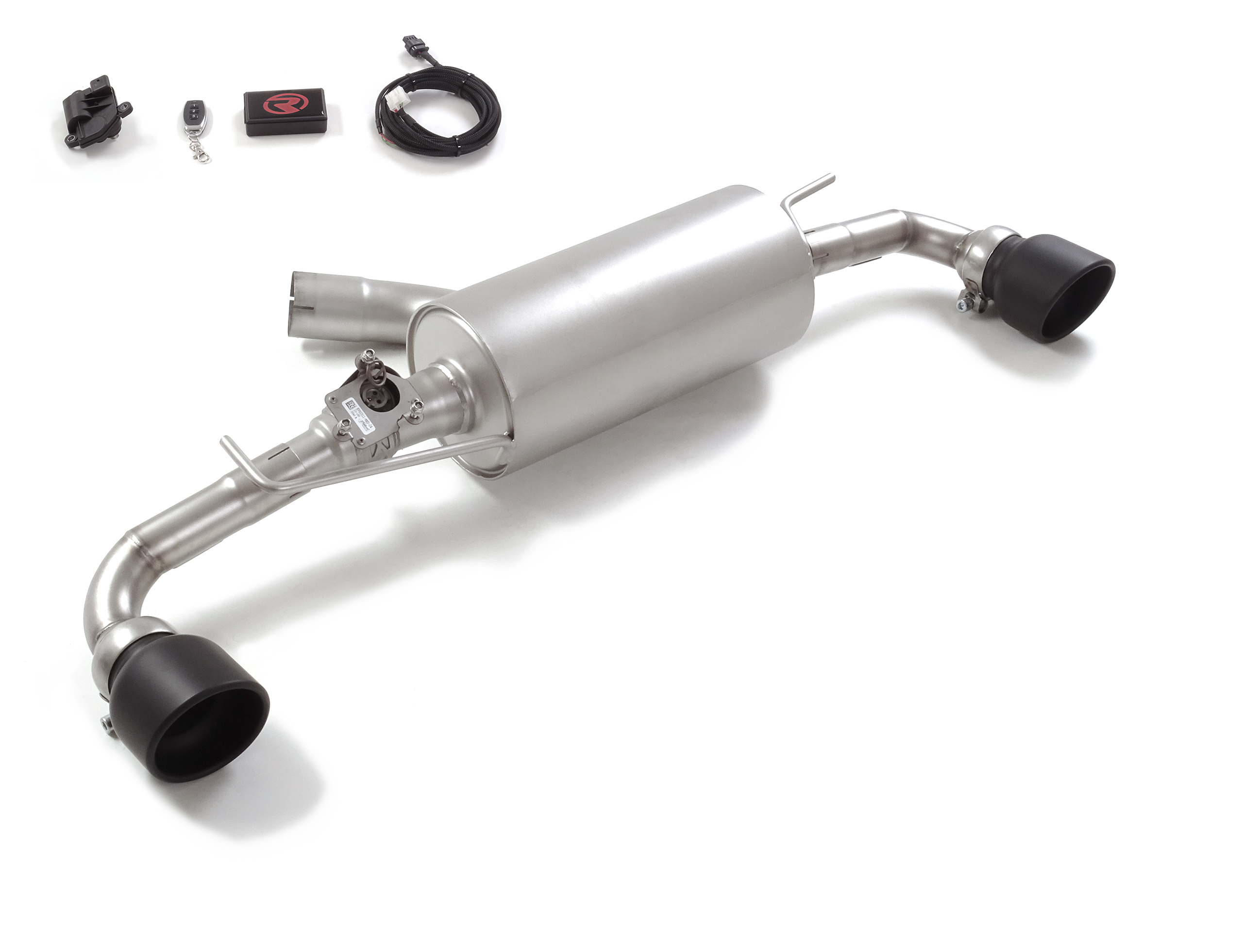 Ragazzon Duplex rear silencer 1x 114mm round Sport Line with integrated electric flap Ragazzon Duplex rear silencer 1x 114mm round Sport Line with integrated electric flap