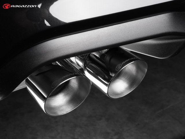 Ragazzon center pipe + Duplex rear silencer 2x 90mm round Sport Line offset