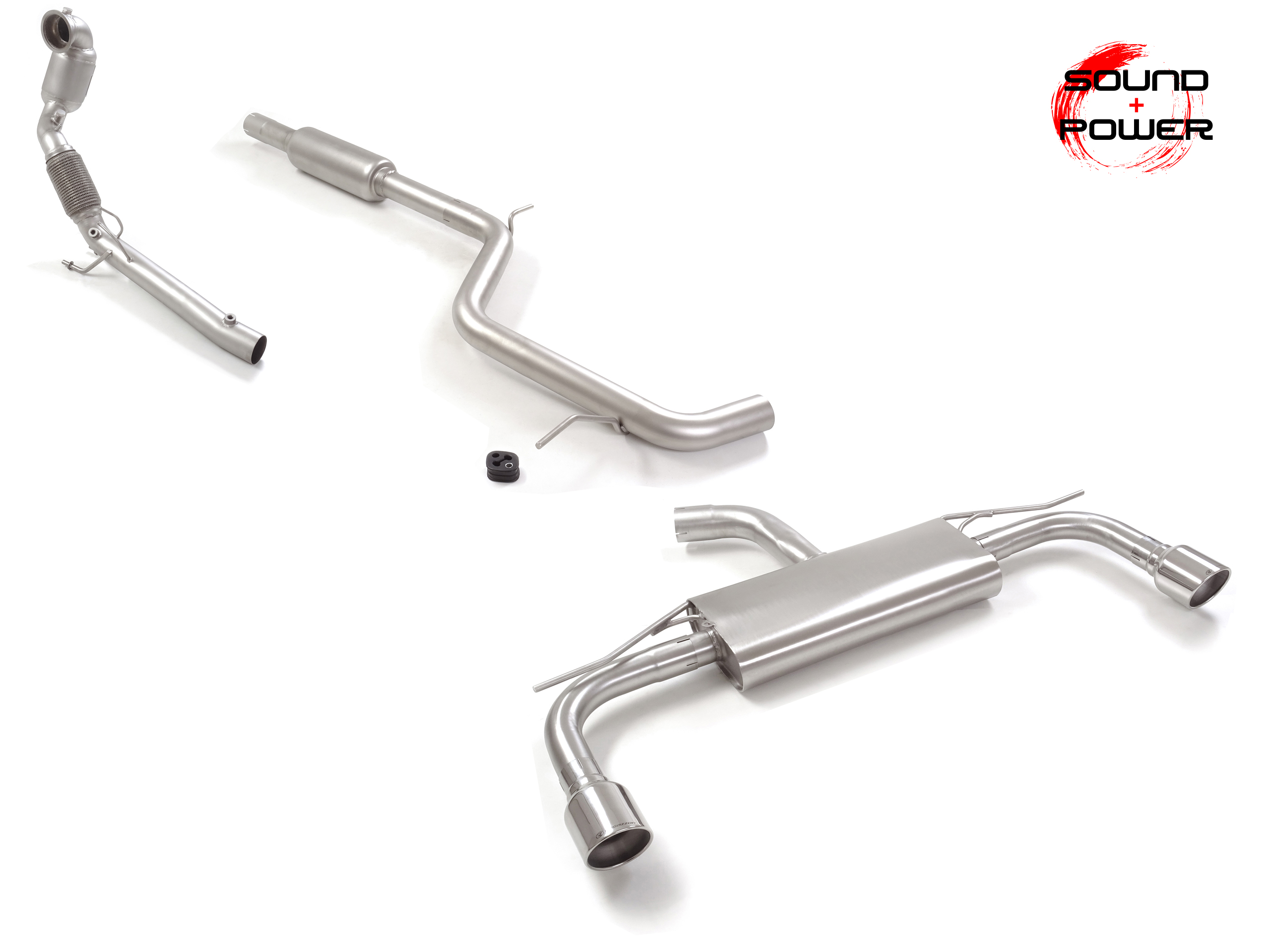 Ragazzon metal cat 200cpsi N group with OPF / GPF filter removal + middle silencer + duplex rear silencer 1x 102mm round Sport Line