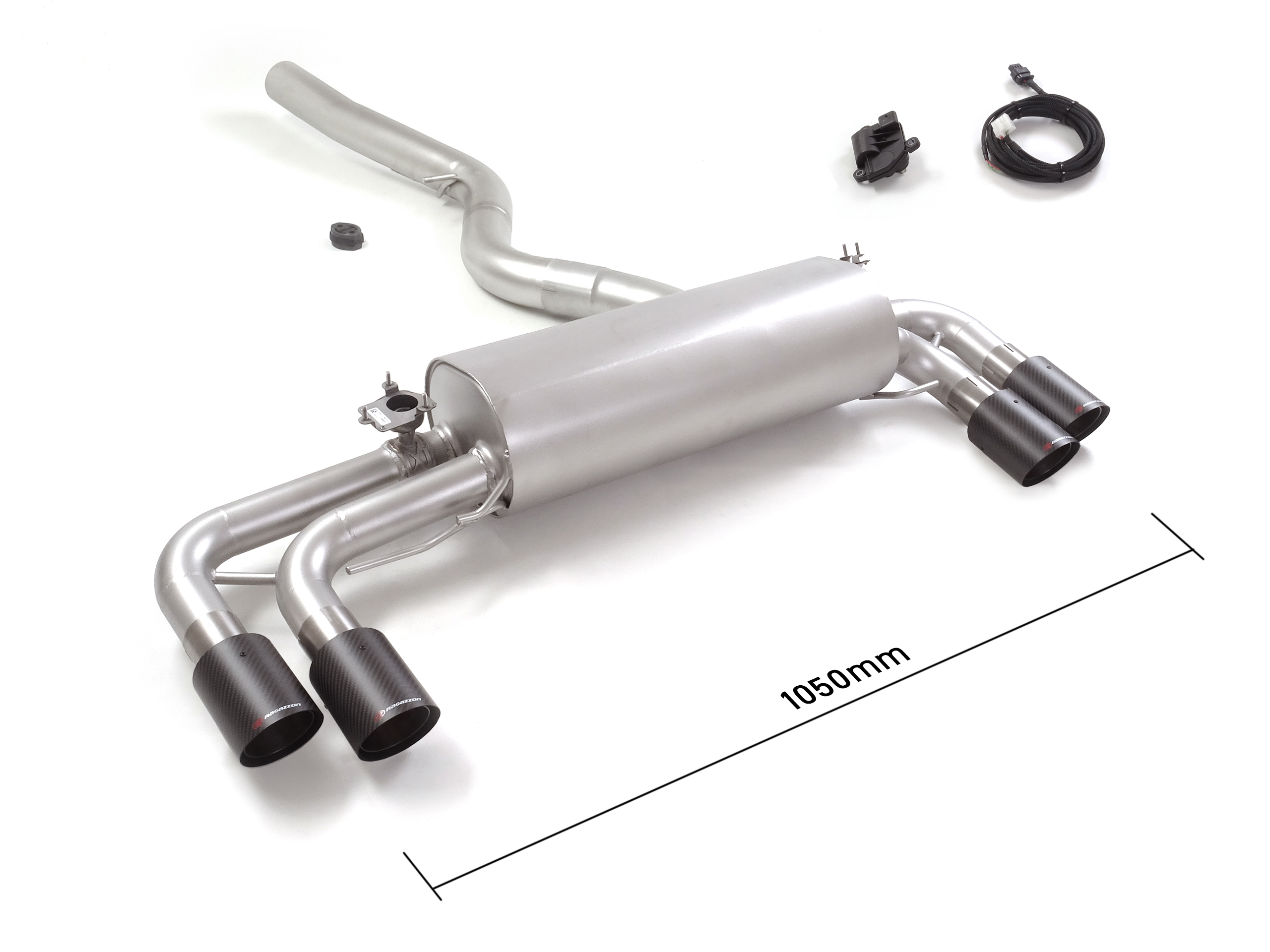 50-0970-78 Ragazzon Duplex-rear silencer 1x 2x90mm round Sport Line staggered
