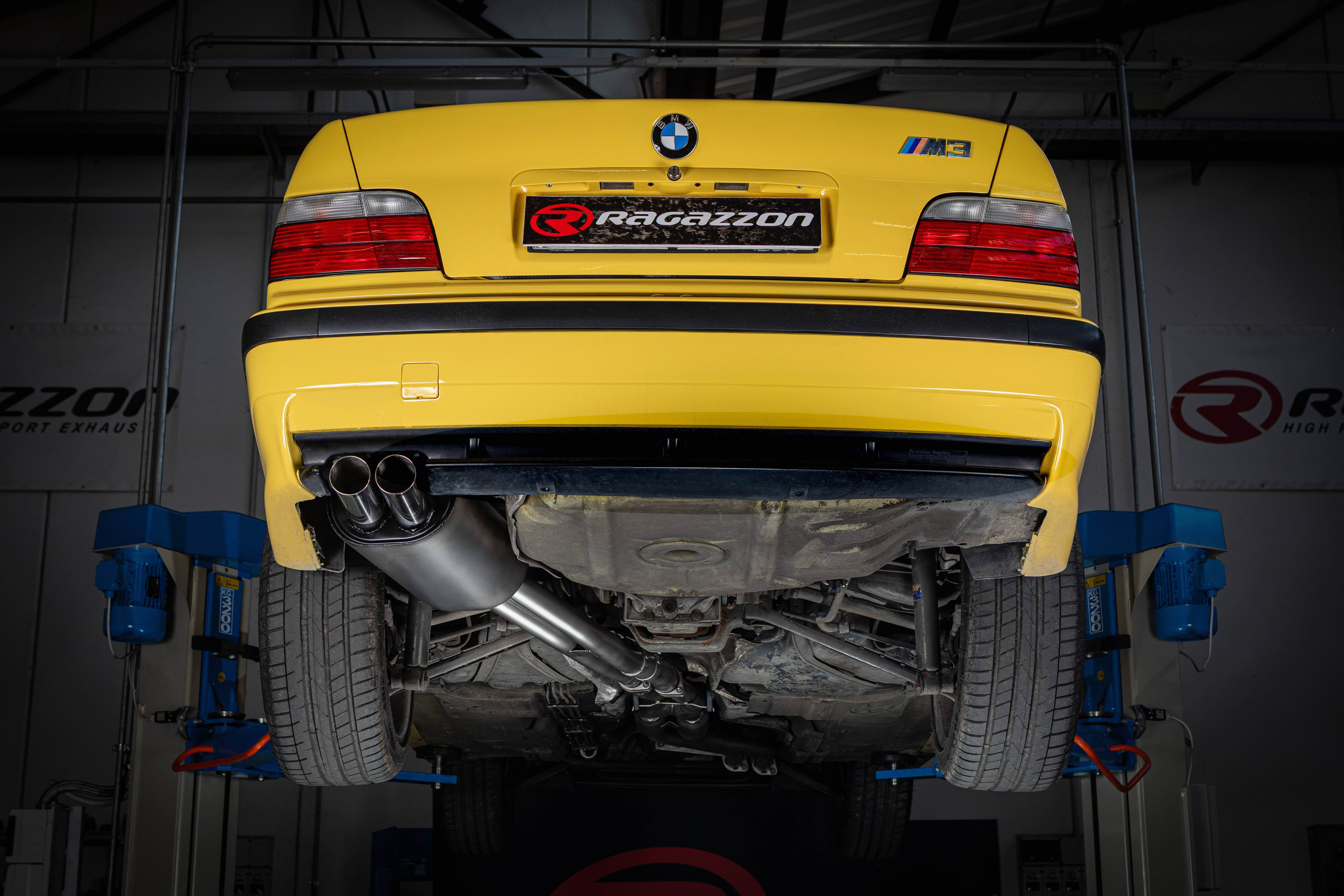 Ragazzon rear silencer 2x 70mm round Race Line staggered