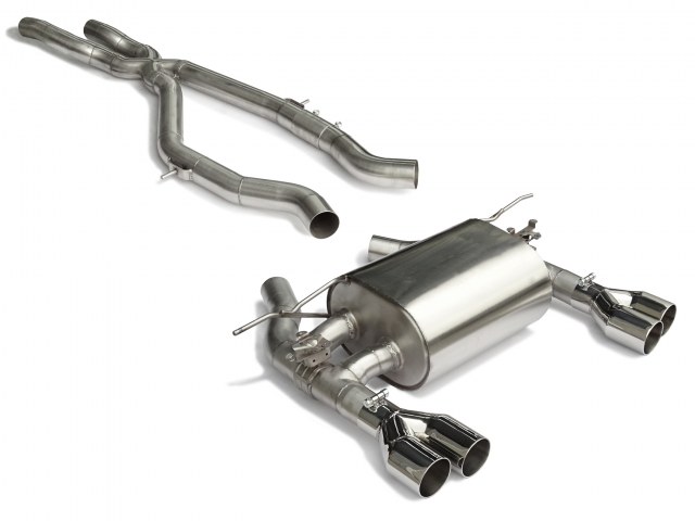 Ragazzon center pipe group N + Duplex rear silencer 2x 80mm round Race Line staggered