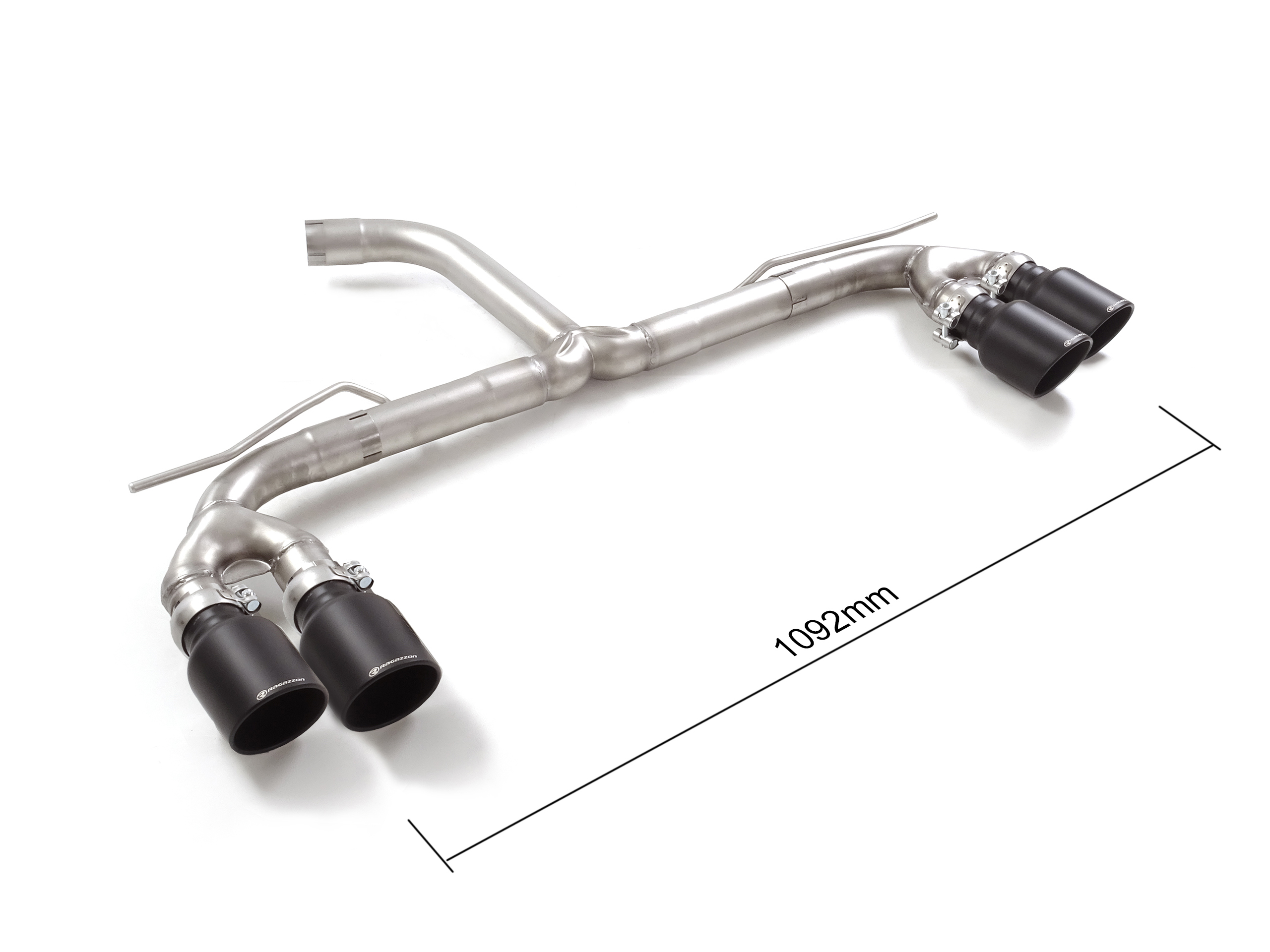 Ragazzon Duplex tailpipe system Group N 2x102mm round Sport Line offset