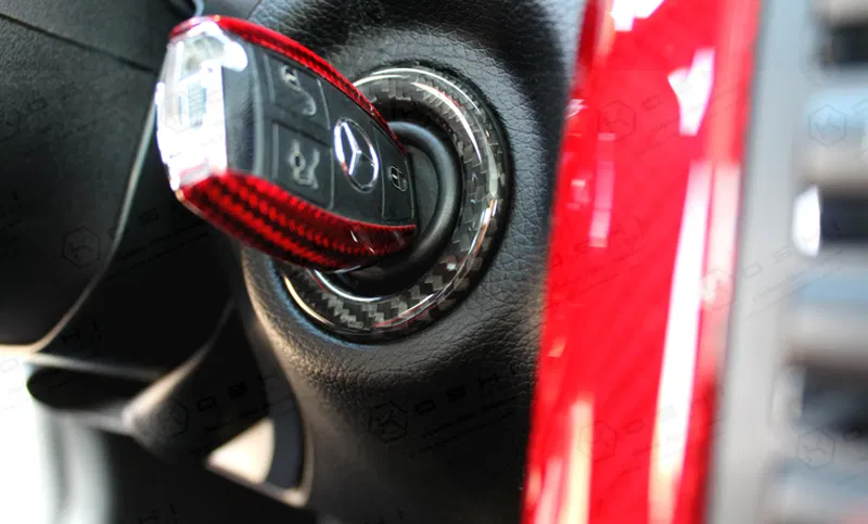 Carbon-Fiber-Mercedes-Benz-SLK-R172-Stop-Engine-Push-Button-Frame-Key-SKU-SLK-54-3 Koshi Carbon Schlossrahmen