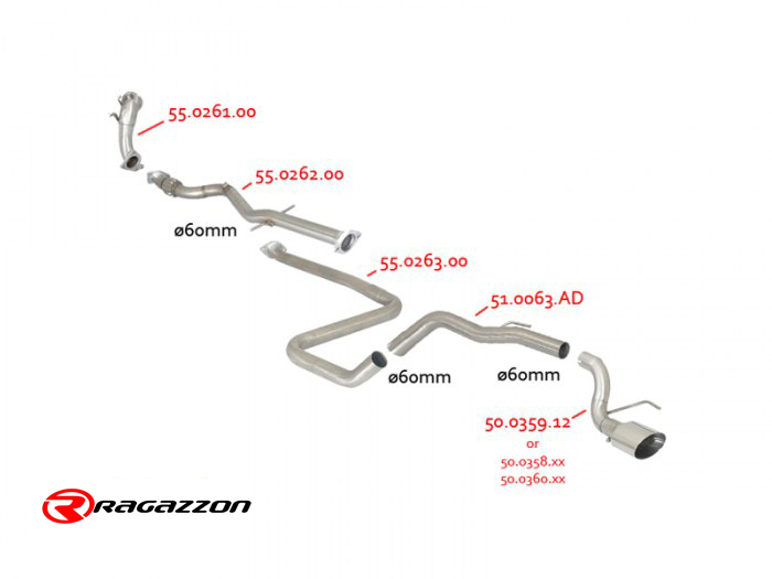 linea_Opel_Astra2 Ragazzon 2. rear silencer replacement pipe group N 1x 135x90mm oval Sport Line