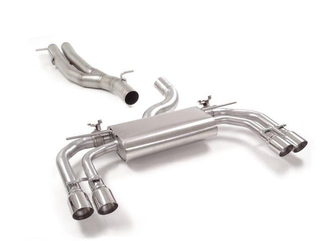 Ragazzon center pipe group N + Duplex rear silencer 2x 90mm round Sport Line offset