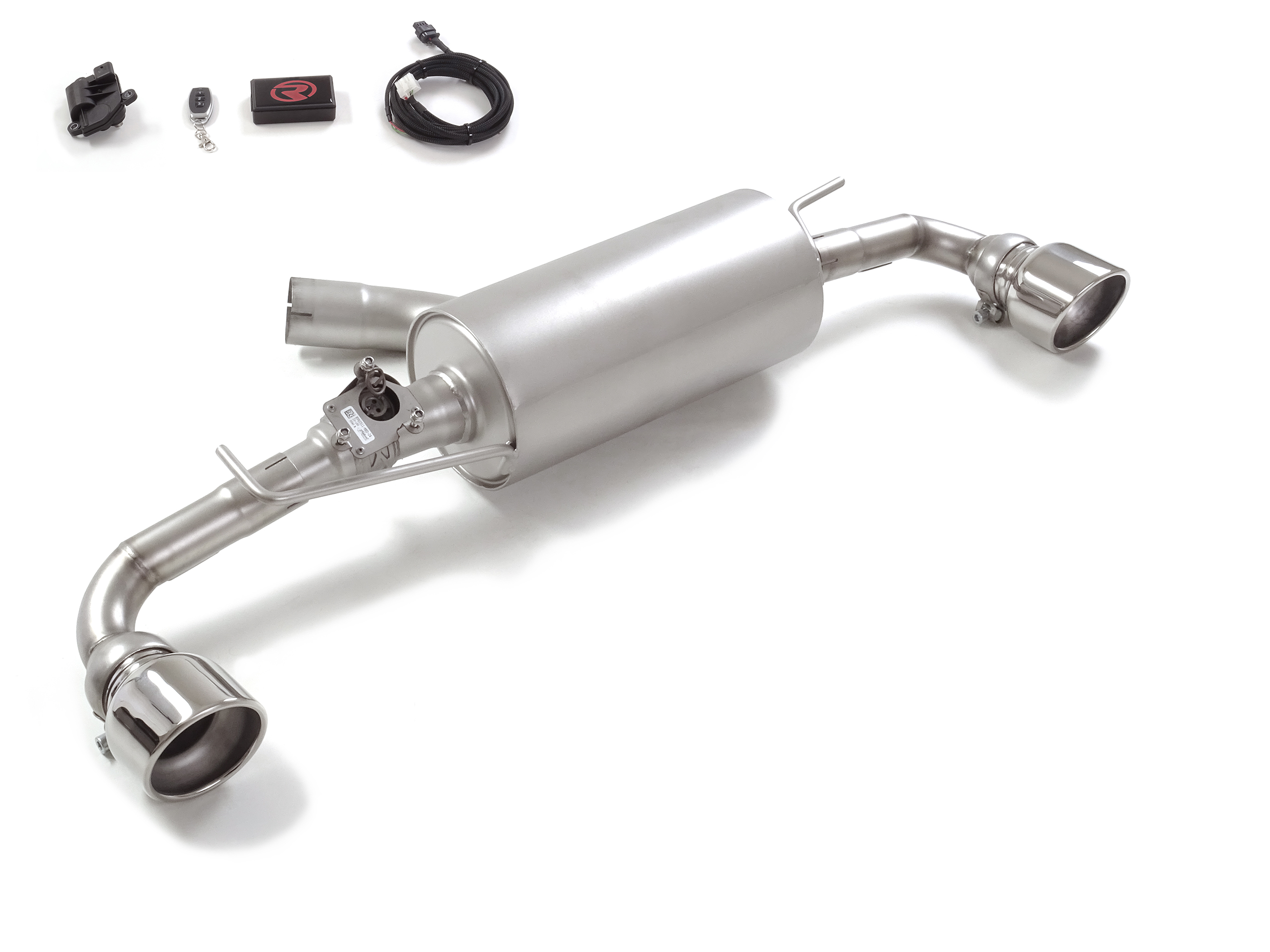Ragazzon Duplex rear silencer 1x 114mm round Sport Line with integrated electric flap Ragazzon Duplex rear silencer 1x 114mm round Sport Line with integrated electric flap