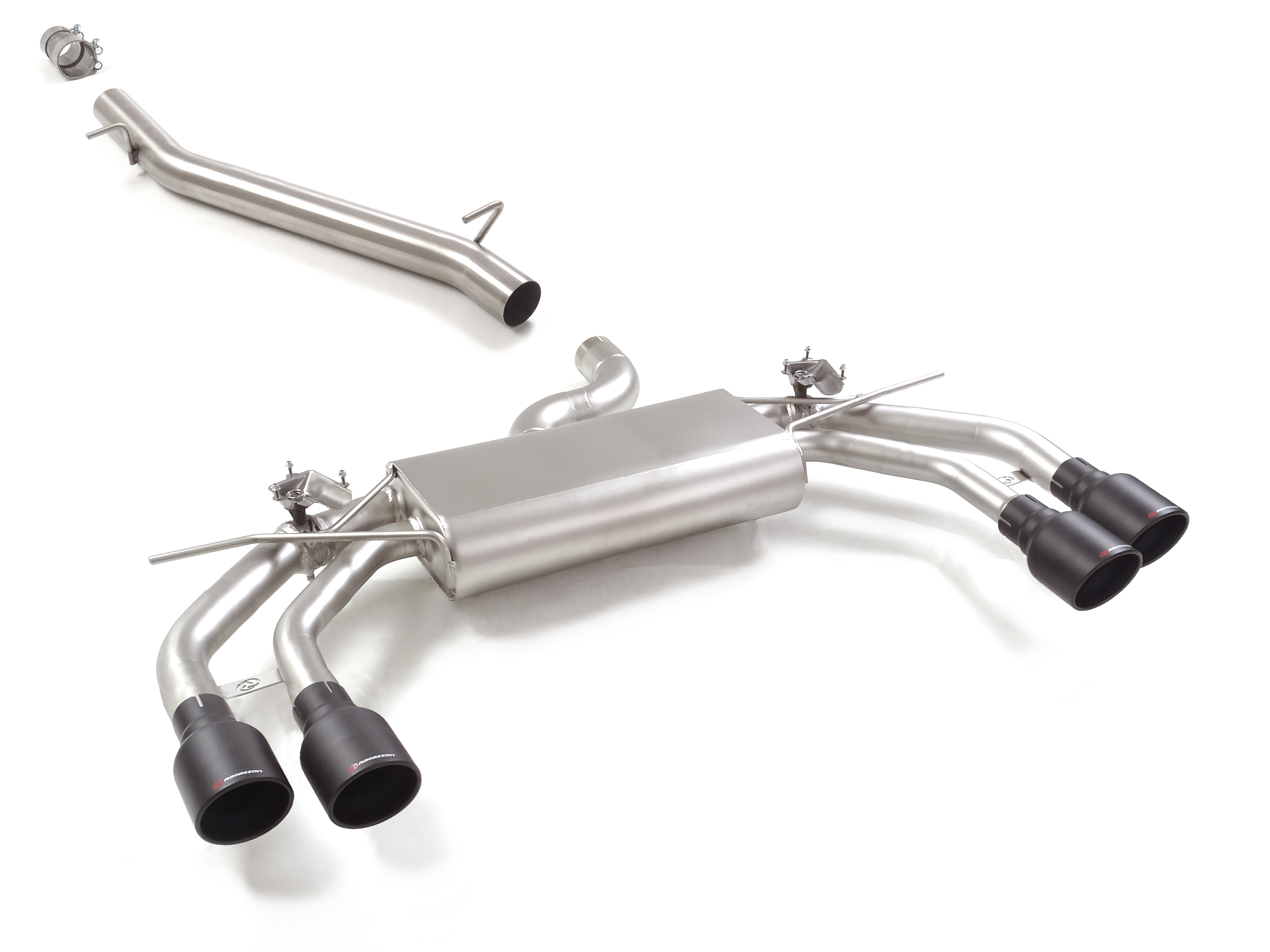 Ragazzon Mittelrohr + Duplex-Endschalldämpfer 2x 102mm rund Sport Line Ragazzon Mittelrohr + Duplex-Endschalldämpfer 2x 102mm rund Sport Line