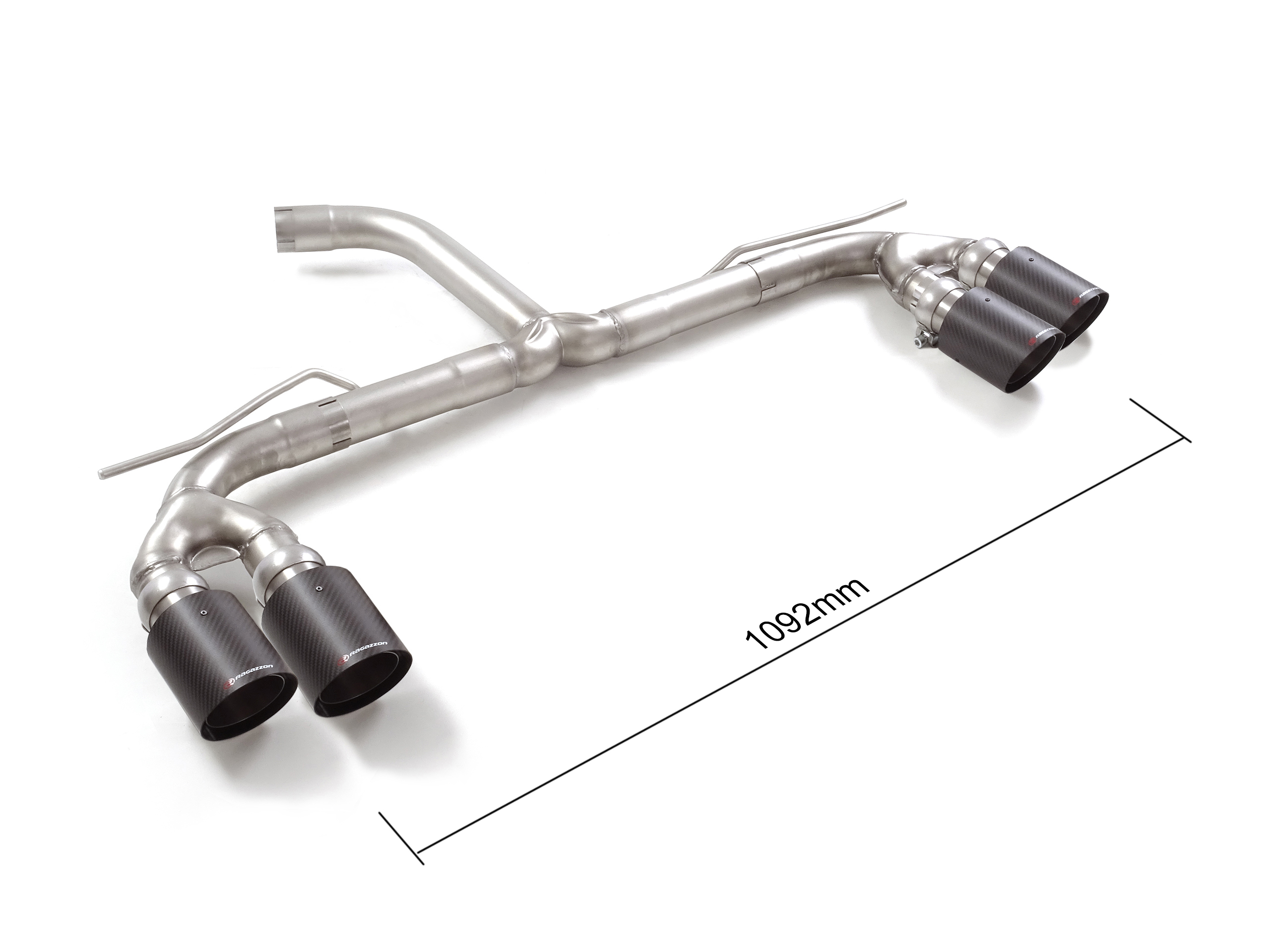 Ragazzon Duplex tailpipe system Group N 2x102mm round Sport Line offset Ragazzon Duplex tailpipe system Group N 2x102mm round Sport Line offset
