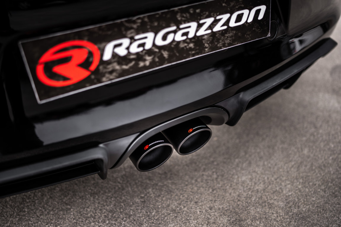 Ragazzon Duplex-Endschalldämpfer 1x 102mm rund Sport Line mit pneumatischer Abgasklappe