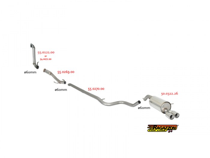 Citroen_DS3_linea_0 Ragazzon Endschalldämpfer 2x 80mm rund versetzt