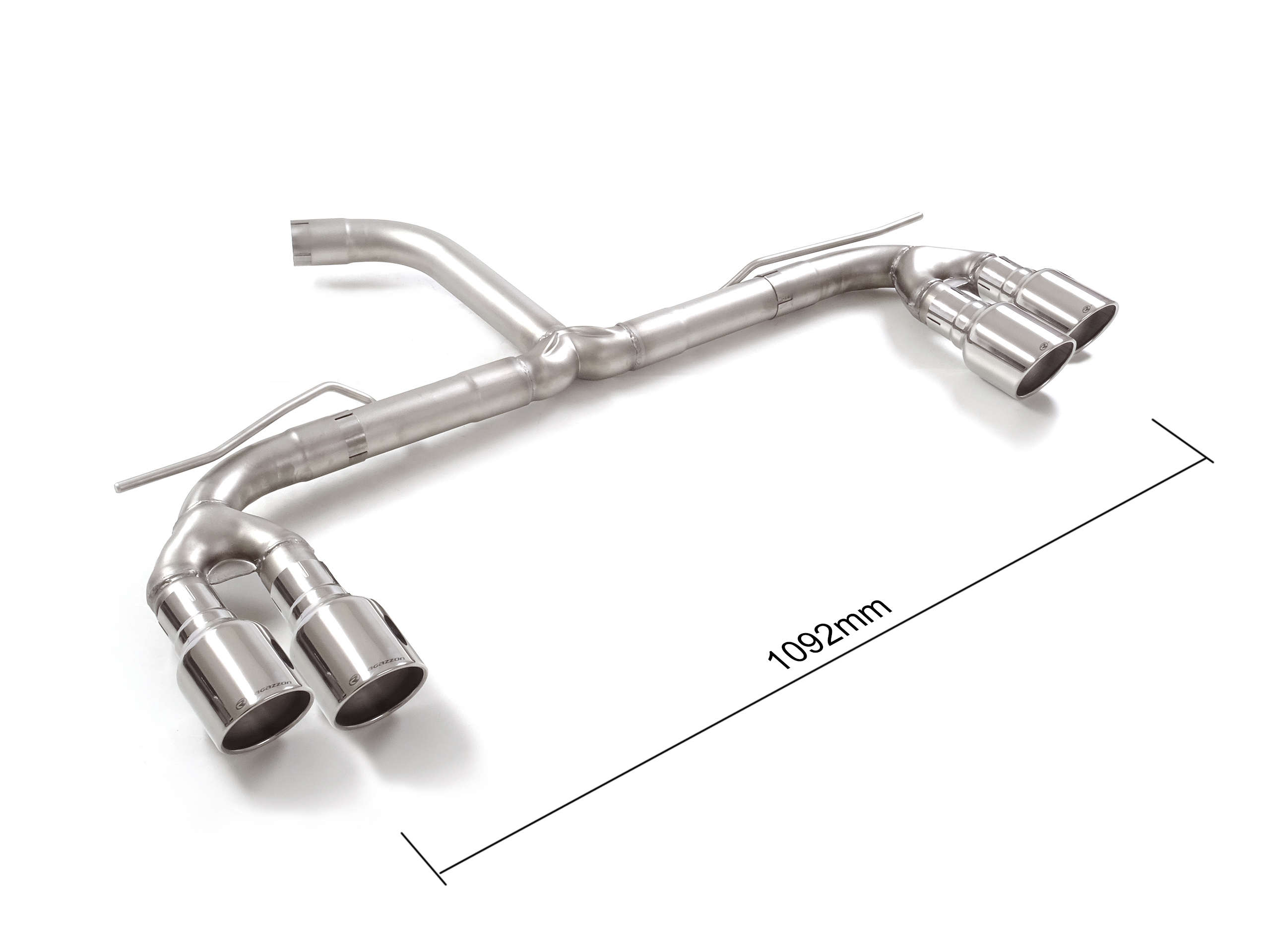Ragazzon Duplex tailpipe system Group N 2x102mm round Sport Line offset