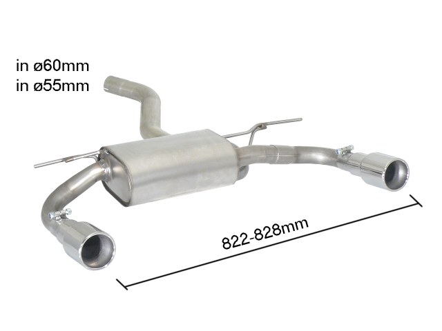 Ragazzon Duplex rear silencer 1x 90mm round