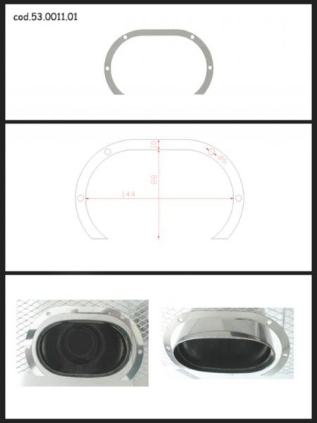 Endrohrrahmen für 1x 128x80mm oval