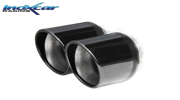 Inoxcar Rear silencer 2x 90mm round X-Race centered Black Edition